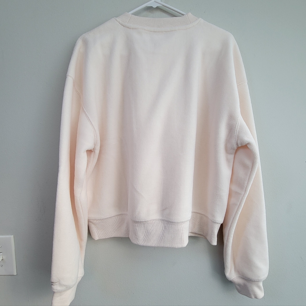 Fabletics Rayne Polar Fleece Ivory Sweater Women's Size L Athleisure Gym Casual - Picture 2 of 7